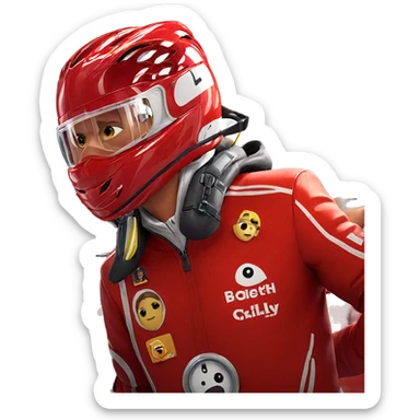 boys in red jackets helmet sticker