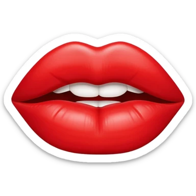 Marca de beijo vermelho igual emoji do iPhone  sticker