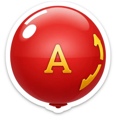 Quiero un emoji de un globo de la letra "A" sticker