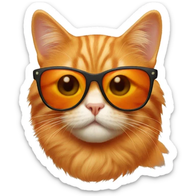 Orange cat with sunglasses sticker