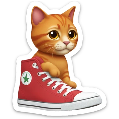 Red cat in Jordan shoes sticker