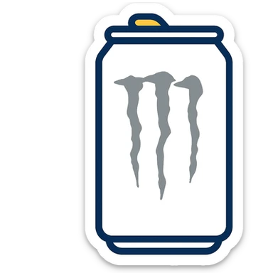 Change the M logo on the can to grey, keep the rest of the design the same, with no background. Maintain the original style and details of the can design. sticker