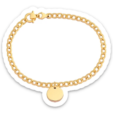 Elegant gold bracelet with Imogen charm sticker