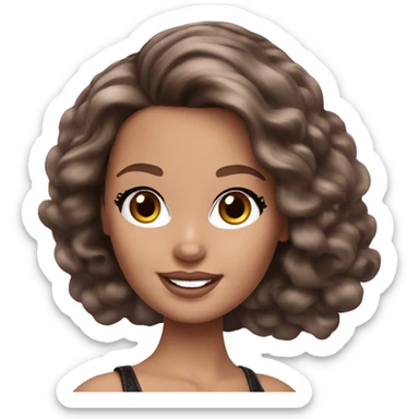 Beautiful Barbie brunette hair. White skin sticker