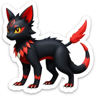 Dark Cute Shiny Edgy Litten-Salandit-Umbreon-Fakémon-hybrid-creature (full body)  sticker