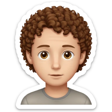 a boy with hazel eyes and curlyish brown hair and a humungos forehead like huuuuuuuuuuuuuge sticker