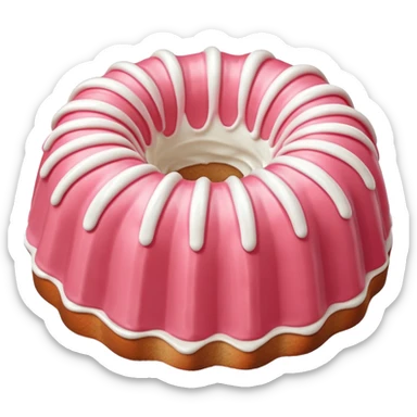 Strawberry pink Bundt cake with white frosting  sticker