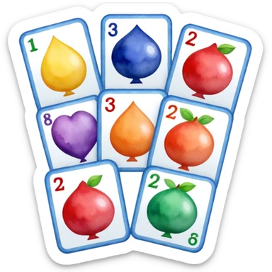 watercolor Lotto cards sticker