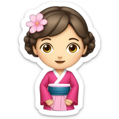girl wearing hanbok sticker