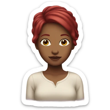 girl with burgundy red hair  sticker