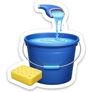 I want emoji with dark blue bucket that is filled with dtergent nd hace car wash sponge in yellow color sticker