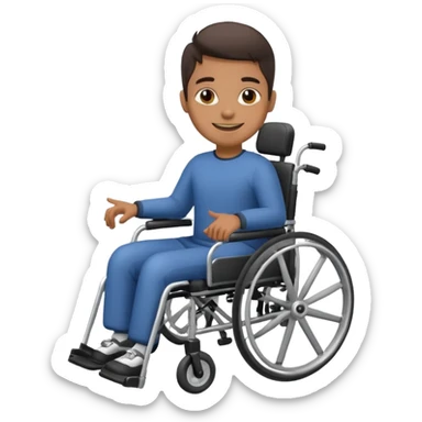 person in manual wheelchair sticker