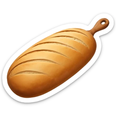 Baking humanless avatar in clean vibrant style illustration. Fresh bread and rolling pin, warm golden tones, simple shapes, flat design, high contrast, cozy and friendly. sticker