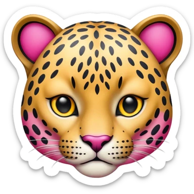Leopardo con estampado rosa sticker
