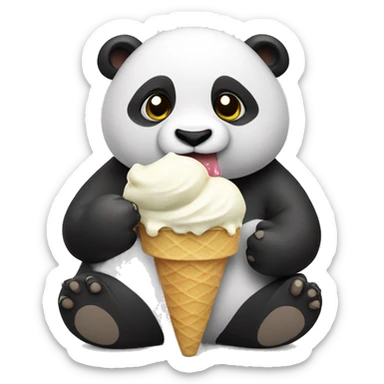 Panda eating ice cream sticker