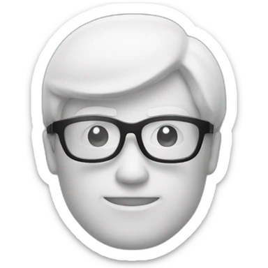 Mec blanc avec lunette noir sticker