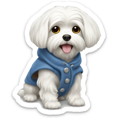 Maltese dog with coat  sticker