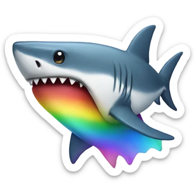 shark with a rainbow sticker