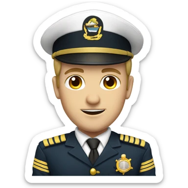 white male captain of the boat sticker