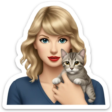 Taylor swift holding a cat sticker