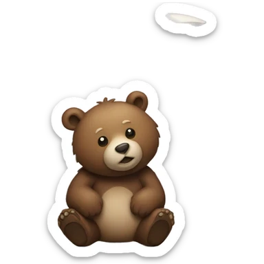 a bear with a moon sticker