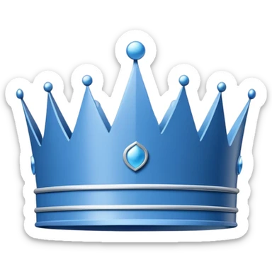 side view of a blue blueprint plan with minimal white lines and a simple crown drawing sticker