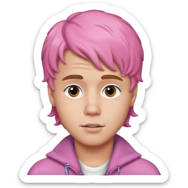 justin bieber with pink wavy sticker