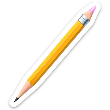 A sleek, modern pencil hovering slightly above the ground, with a soft glowing outline suggesting creativity and creation. The design is clean, flat, and minimal, perfect for an empty state UI. sticker