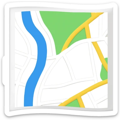 White paper 3d Google maps sticker