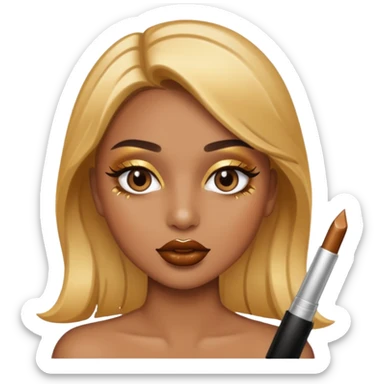 lip gloss brown with makeup gold sticker