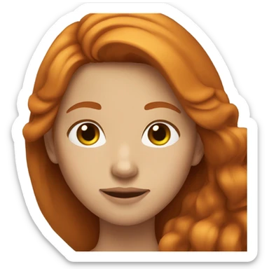 Long hair ginger girl brown eyes sticker