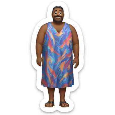 Fat man wearing dress sticker