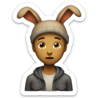 sad boy have street hare sticker