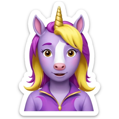 Shirley Shawn the Unicorn from The Wiggles with yellow horse with purple hair sticker