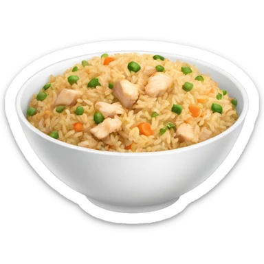 a bowl of chicken fried rice sticker