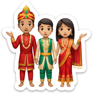 ১৬ডিসেম্বর উপলক্ষে শুভেচ্ছা । A banner is standing with a boy on one side and a girl on the other. sticker