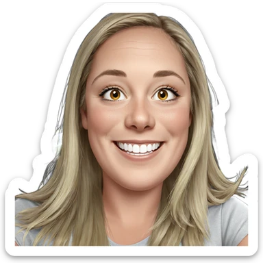 smiling girl with blonde hair sticker