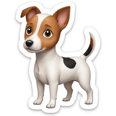 a white jack russell the size of a kelpie sticker