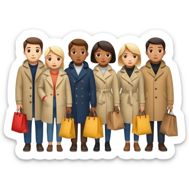 Line of people waiting to enter a store sticker