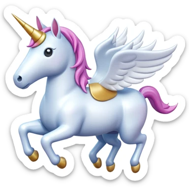 A 3d unicorn 🦄 on a plane ✈️  sticker