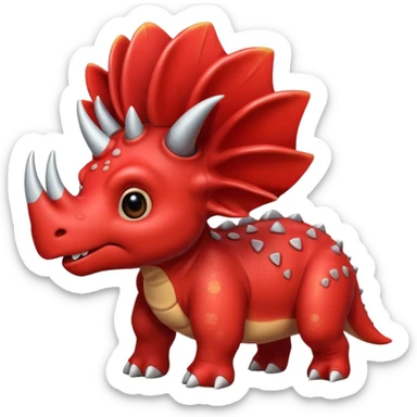cute red Triceratops sticker