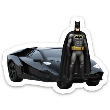 Batman on top of lambo  sticker