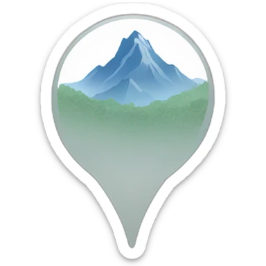 location pin with mountain inside sticker