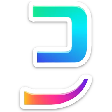 Colorful Gradient Alphabetical Letter “E” sticker
