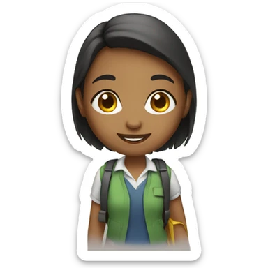 a girl go to school sticker