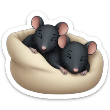 two black rats sleeping together sticker