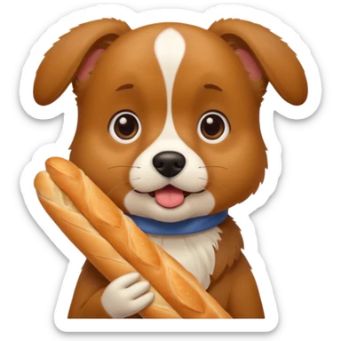 un chien choqué avec une baguette sticker