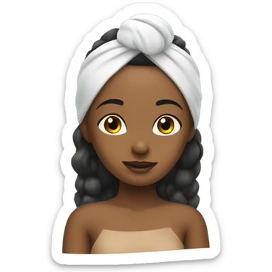 girl having a spa day with headband sticker