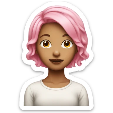pink haired girl portrait sticker