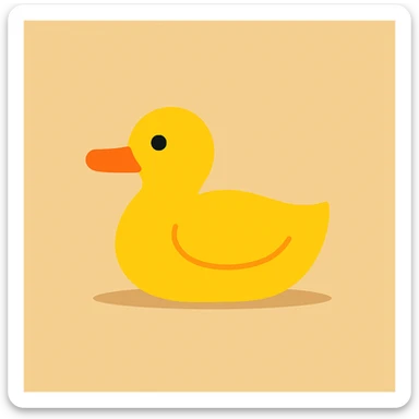 Flat design style duck sticker